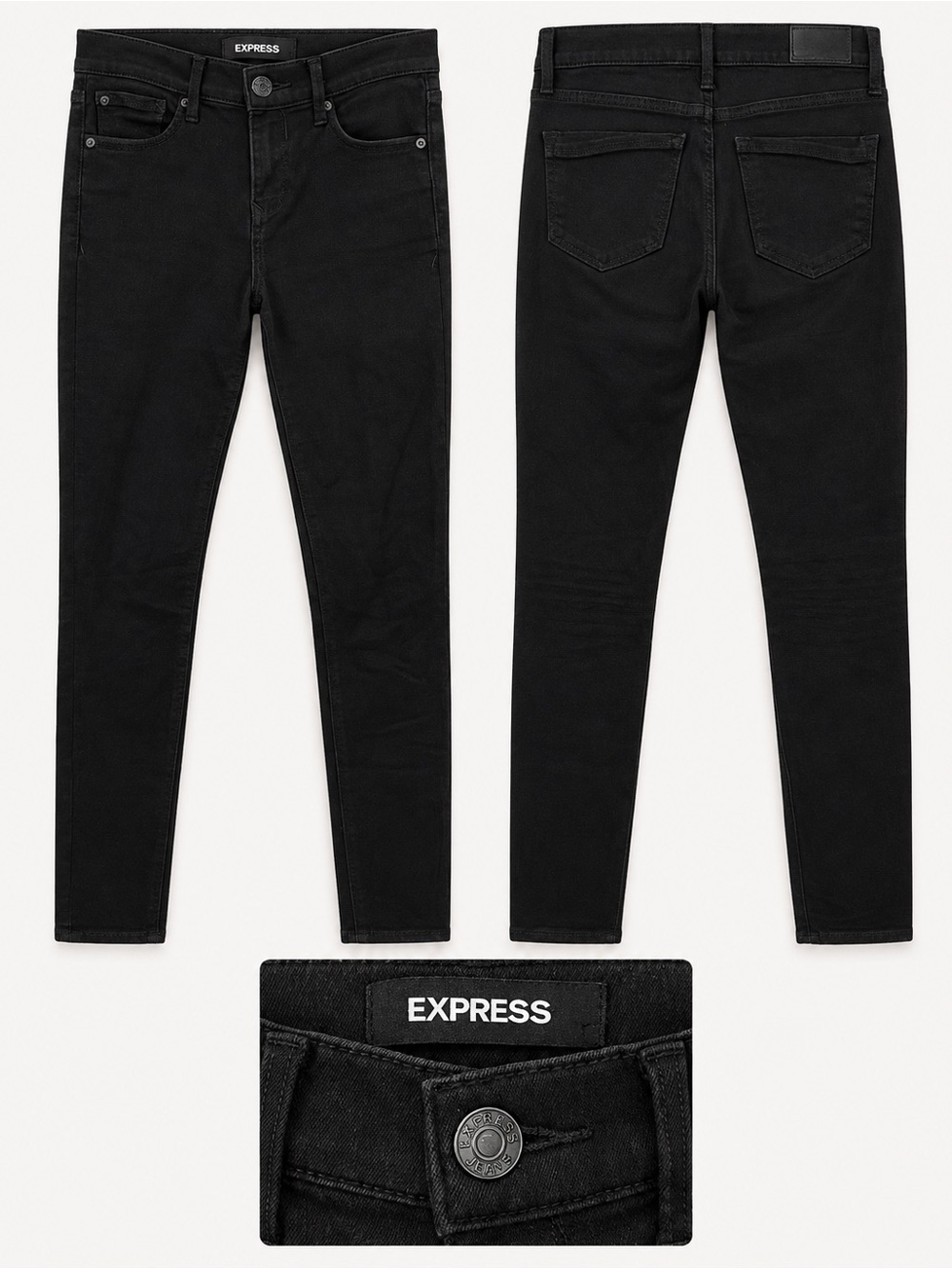 Express Legging Mid Rise Stretch Skinny Jeans Black Size 0